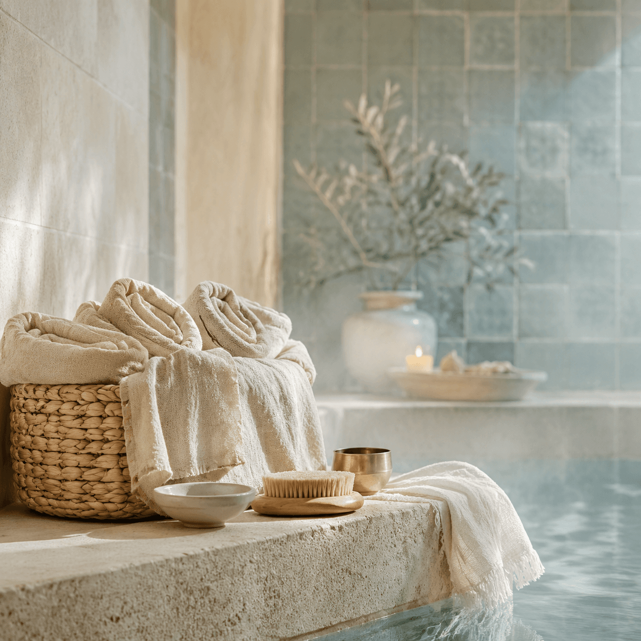 Linen Spa bathroom palette